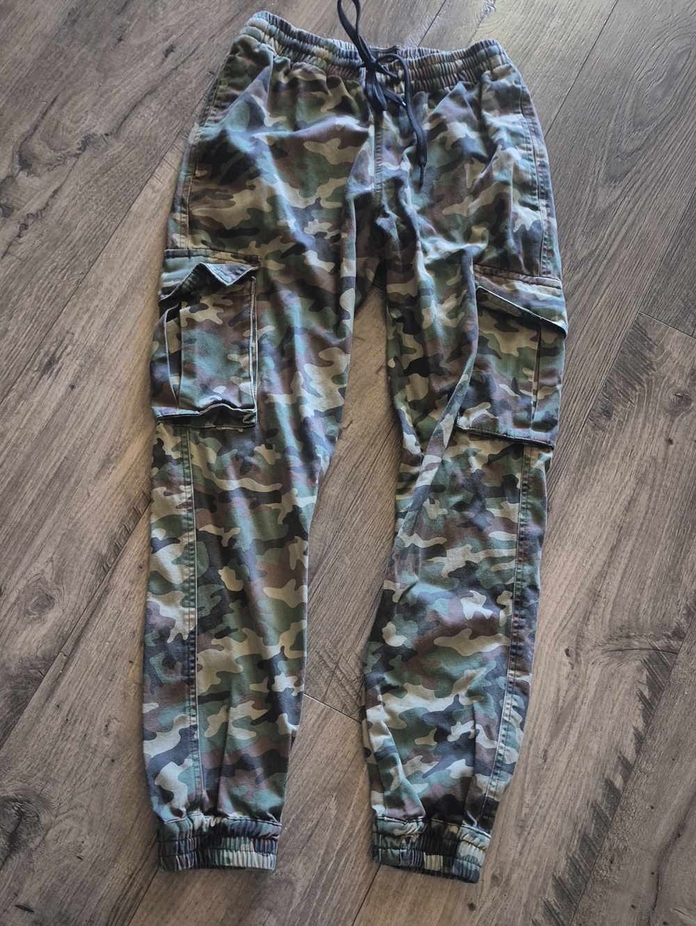 Mens Camo Cargo Jogger Pants - Green Camouflage